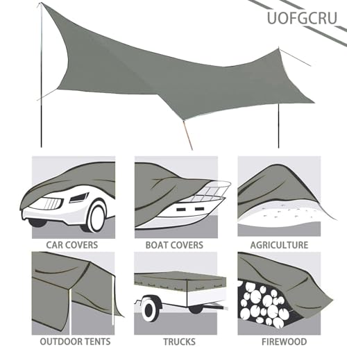4m x 8m Grey Waterproof Poly Tarp with Grommets P683
