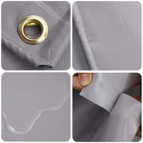 4m x 8m Grey Waterproof Poly Tarp with Grommets P683