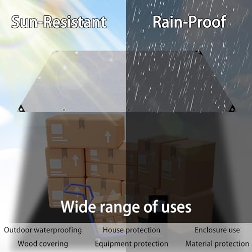 4m x 8m Grey Waterproof Poly Tarp with Grommets P683