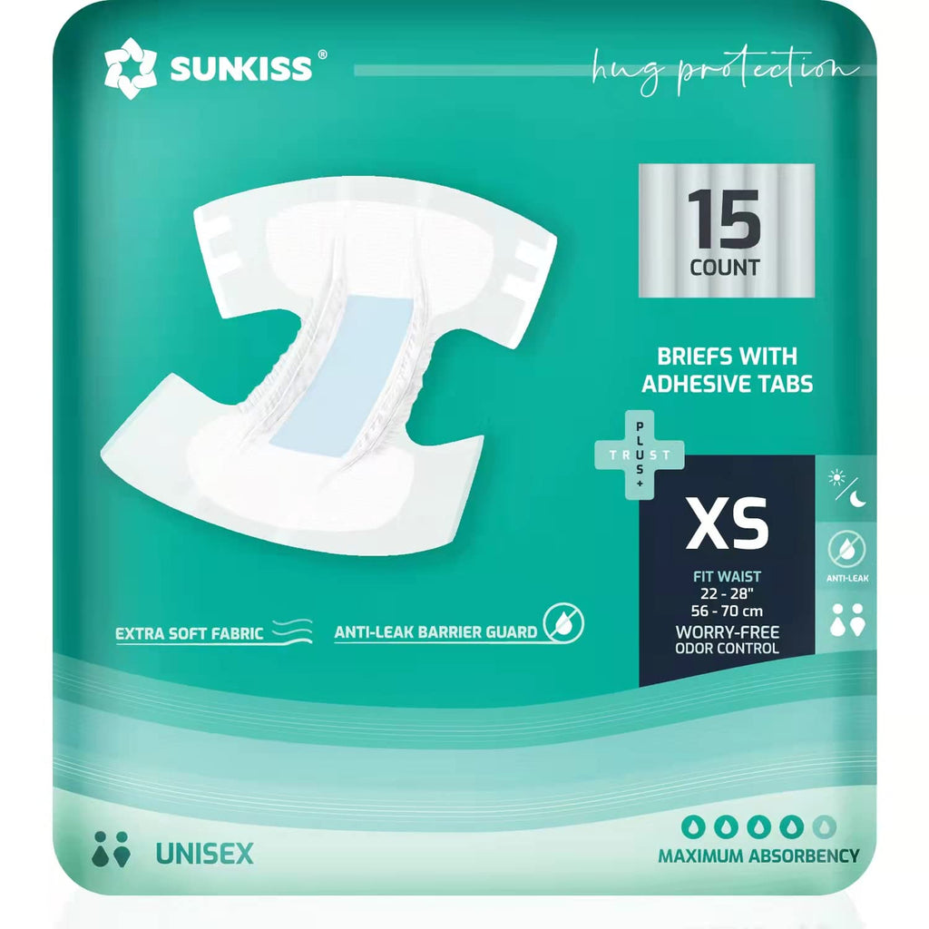 Adult Diapers XSmall 60 Count & Wet Wipes 200 Count K8187