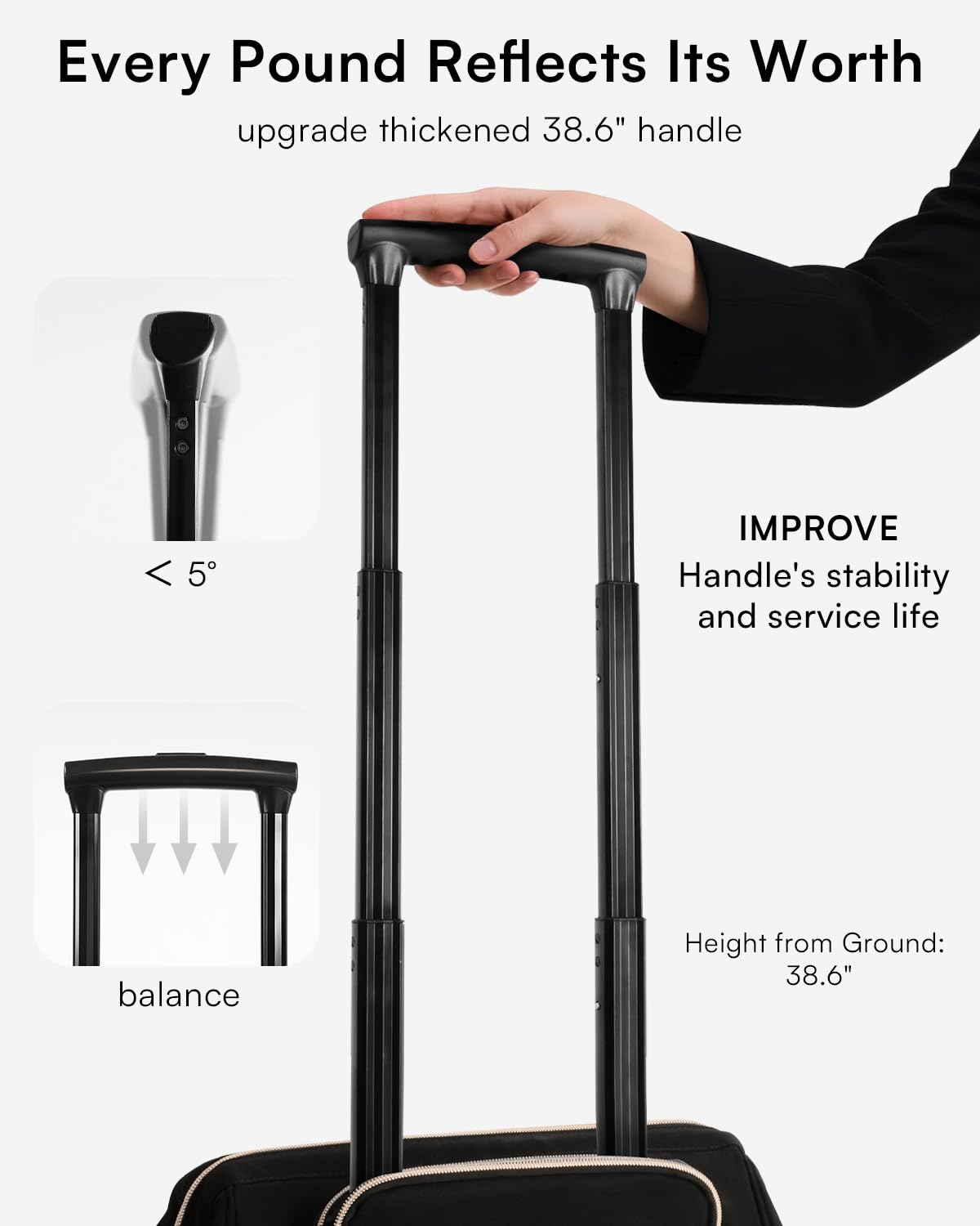 Black Rolling Backpack with Wheels C2550