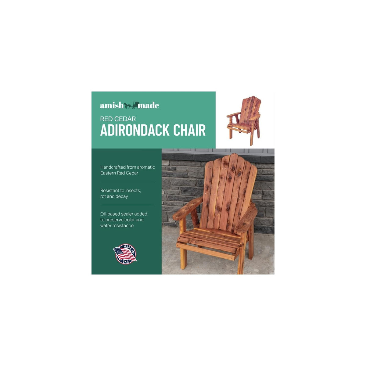 Cedar Stationary Chair Fan-Back Adirondack Style M787427