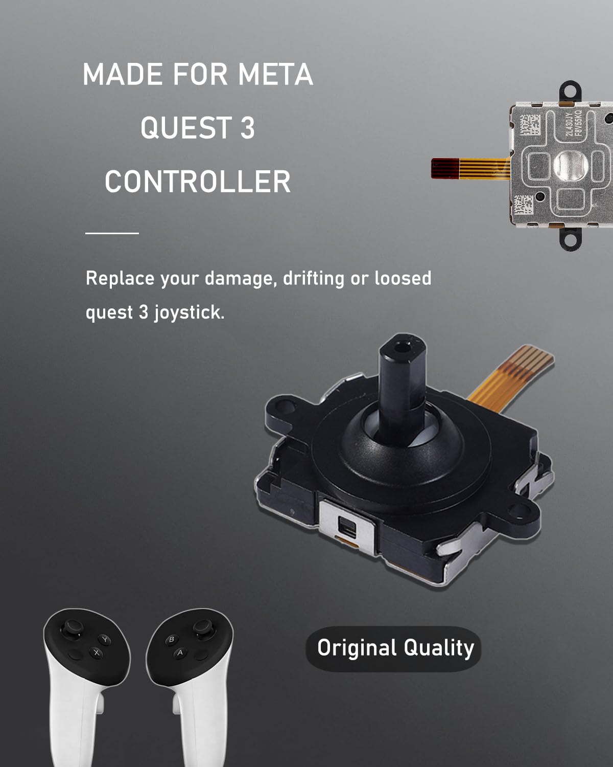 4 Pack Joystick Replacement Kit, Include 4 Joysticks, 4 Thumbstick Grips, T5 Screwdriver, Tweezer, Pry Tool Z940975