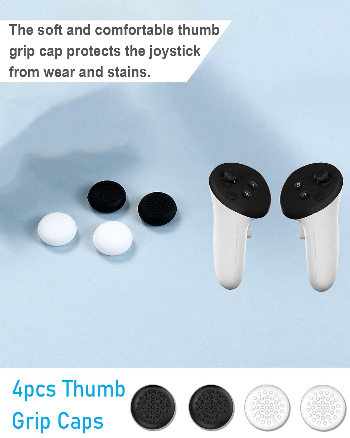 4 Pack Joystick Replacement Kit, Include 4 Joysticks, 4 Thumbstick Grips, T5 Screwdriver, Tweezer, Pry Tool Z940975