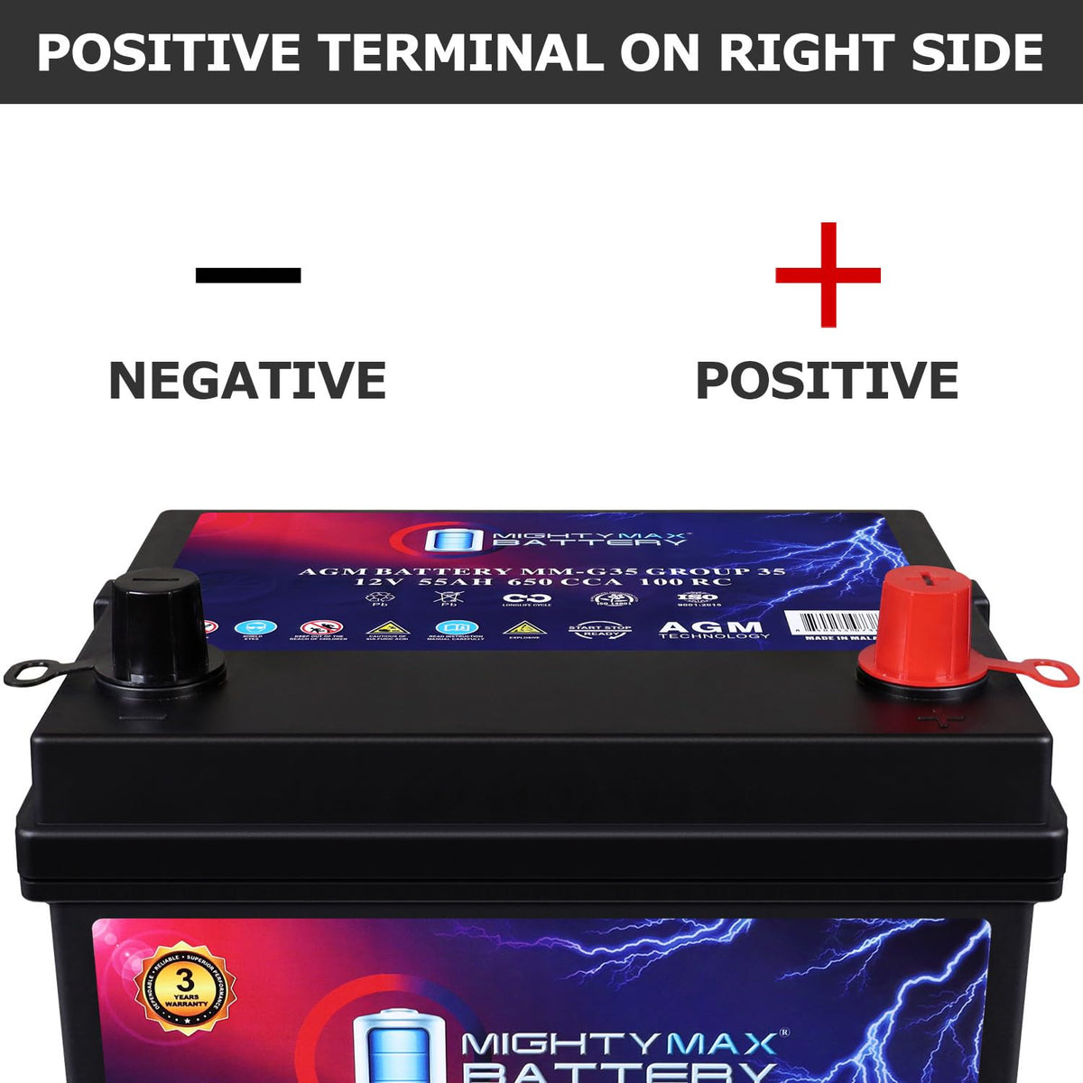 12V 55Ah AGM Replacement Battery Q766