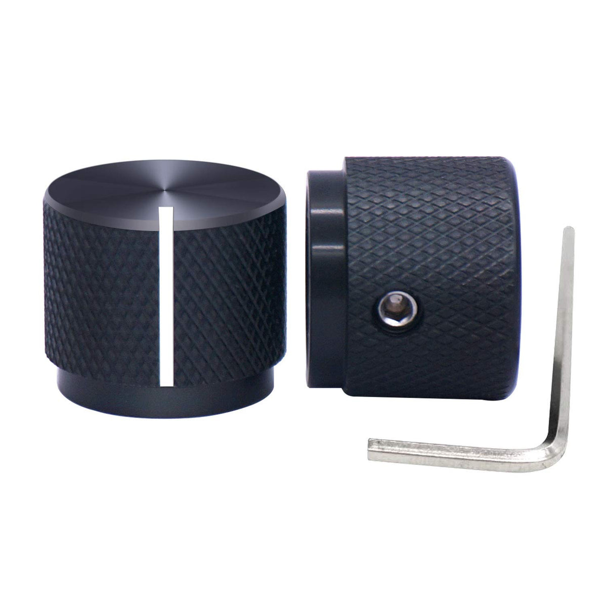 2pcs Black Aluminum Rotary Electronic Control Potentiometer Q269