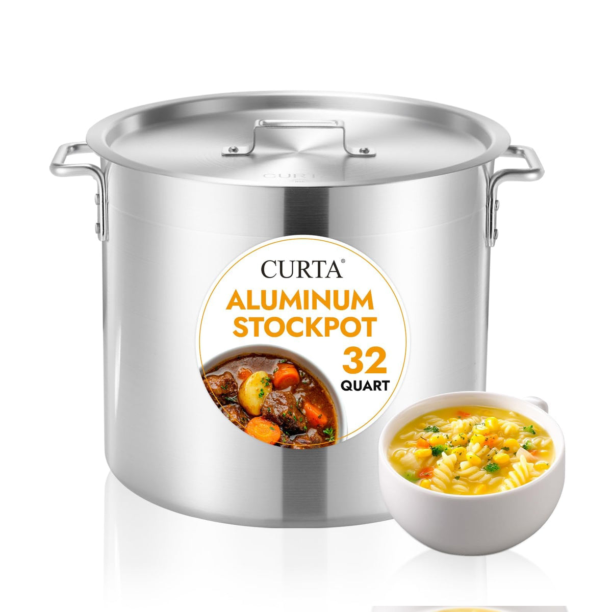 32 Quart Aluminum Stock Pot with Lid H49438