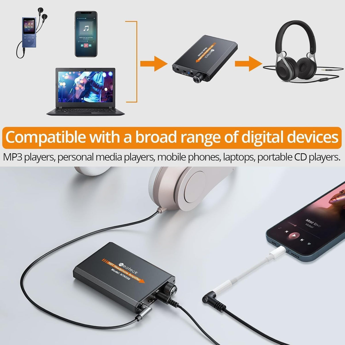 16-300 Ohm Portable Headphone Amplifier Y59981