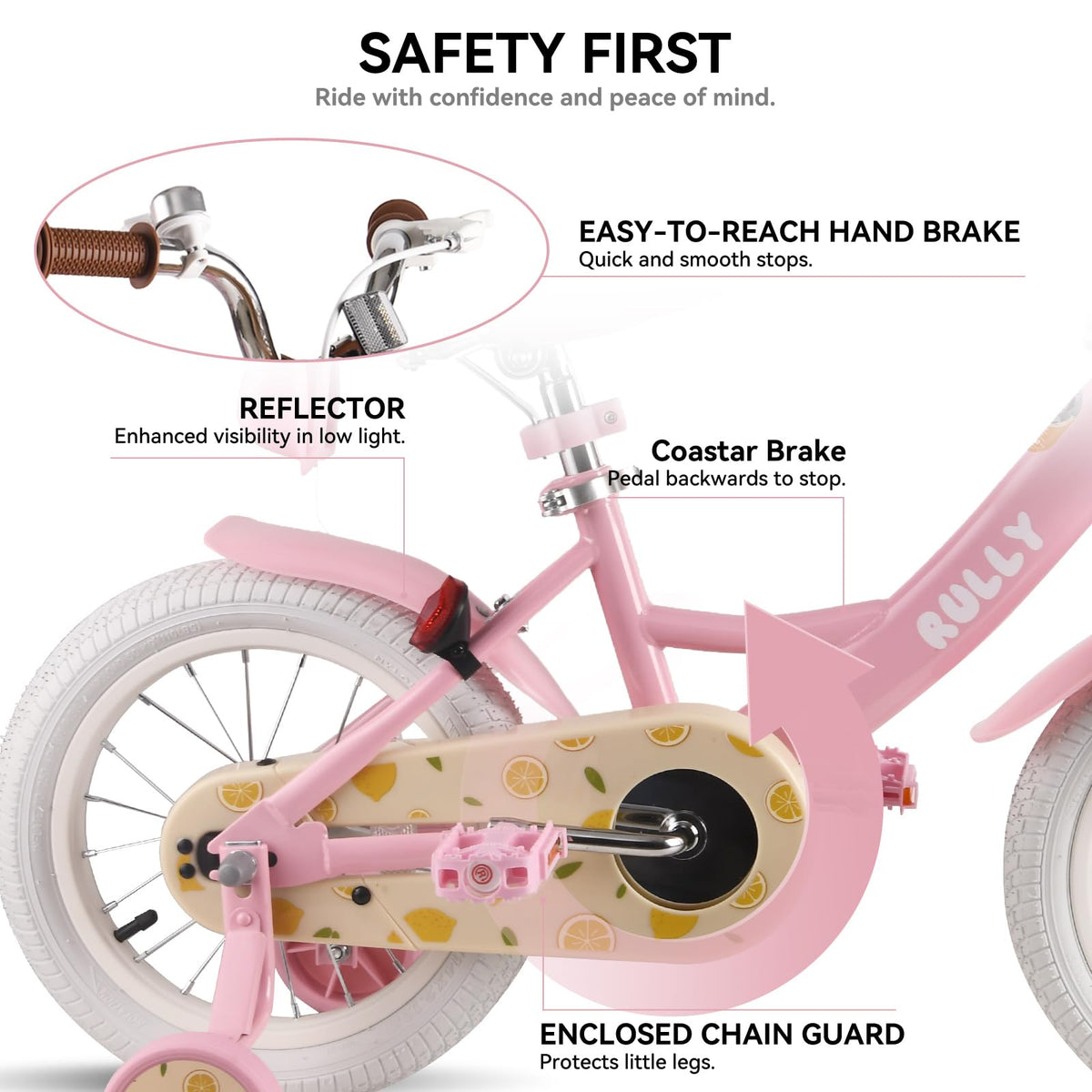 12 14 16 Inch Girls Bike with Training Wheels T8939