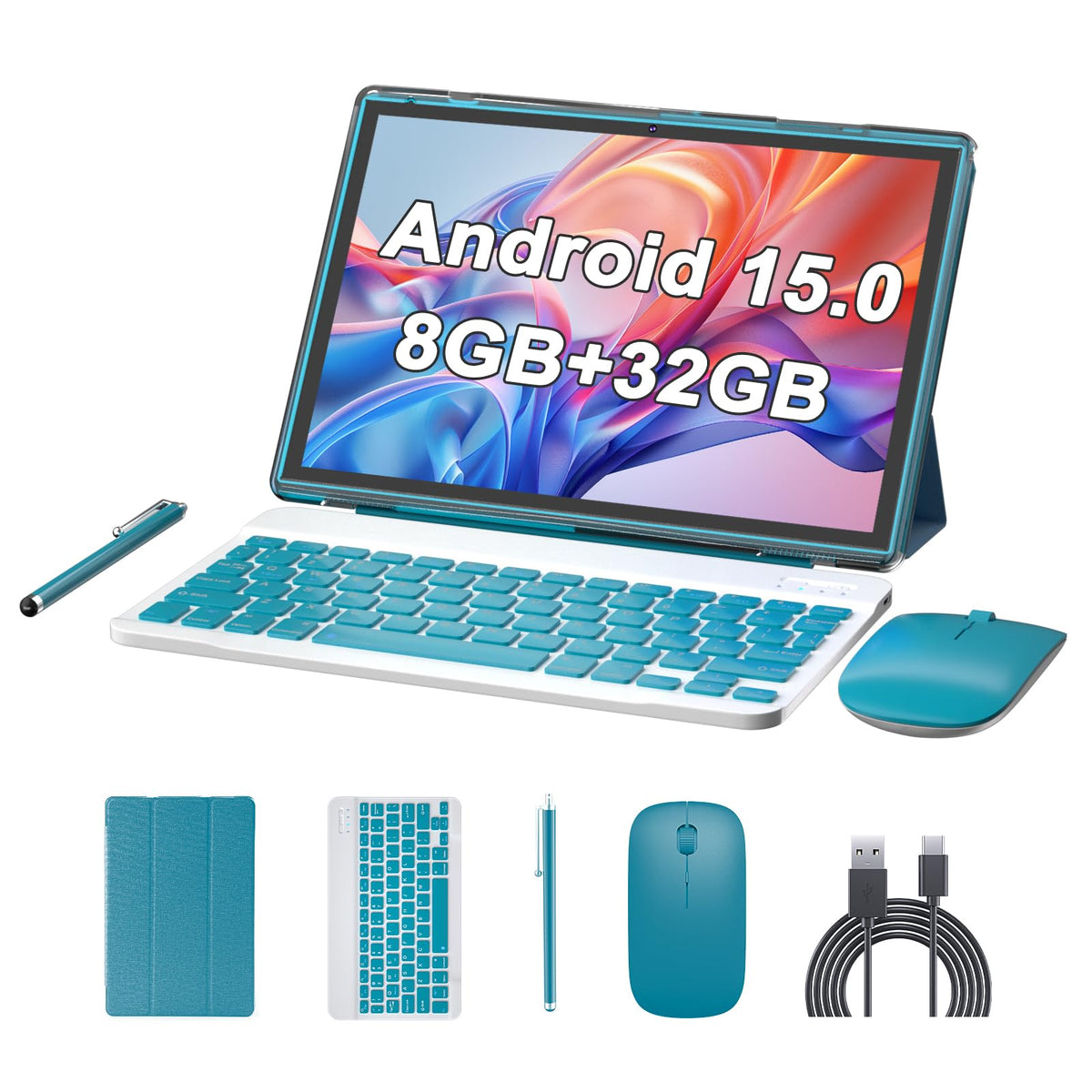 10 inch Android Tablet with Keyboard Stylus 8GB RAM 32GB ROM R605371