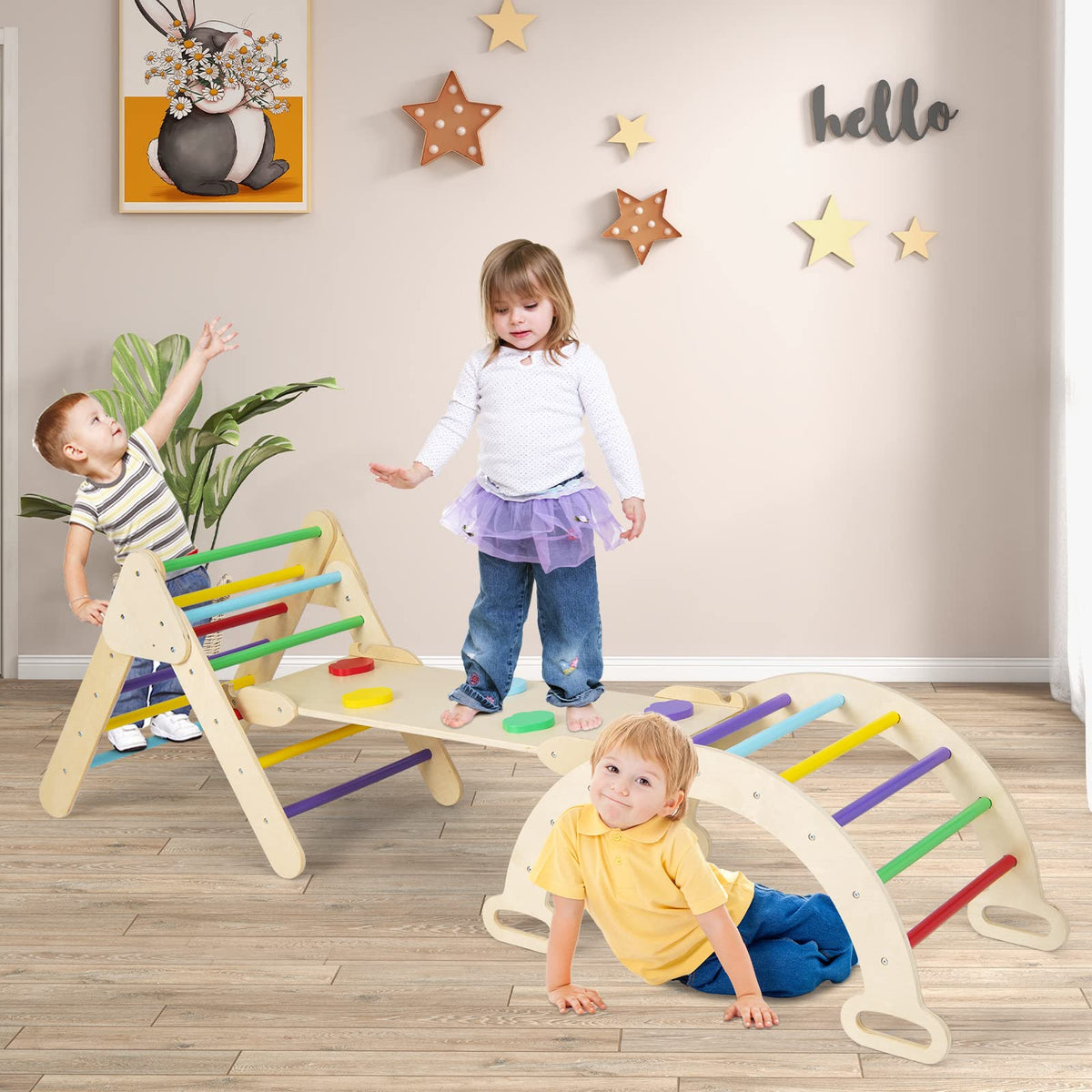 7 in 1 Foldable Wood Climbing Toys Y86942