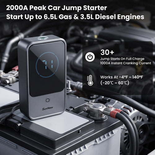 10000mAh 2000A 12V Jump Starter with LCD Display T148
