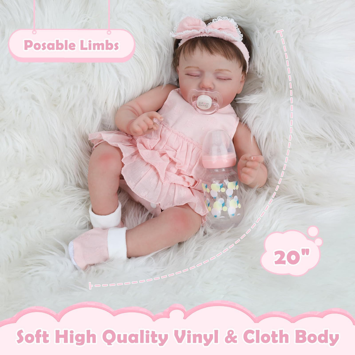20 Inch Realistic Sleeping Newborn Baby Doll L108