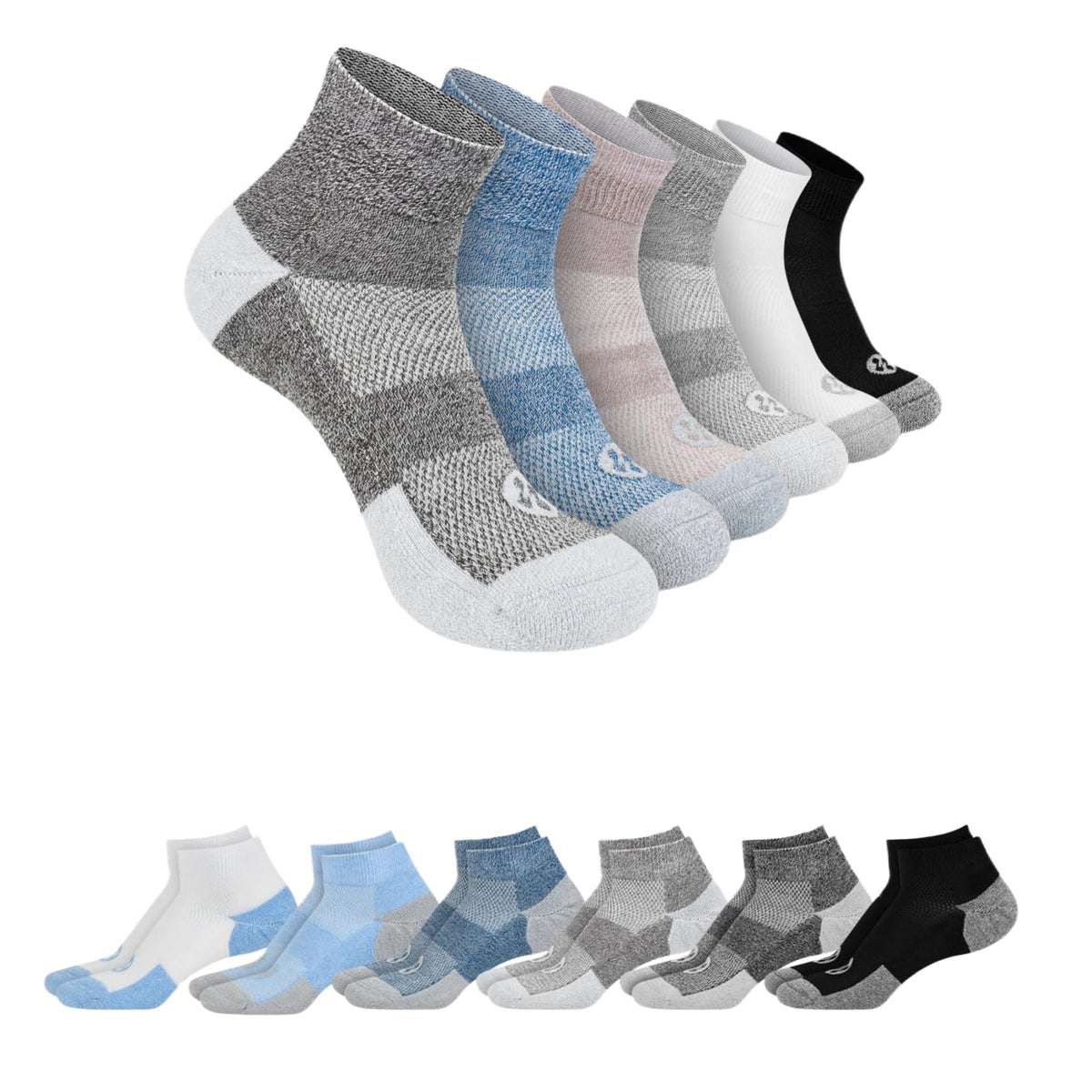Diabetic Socks for Men, 12 Pairs Ankle & Low Cut Size 9-15 W120623
