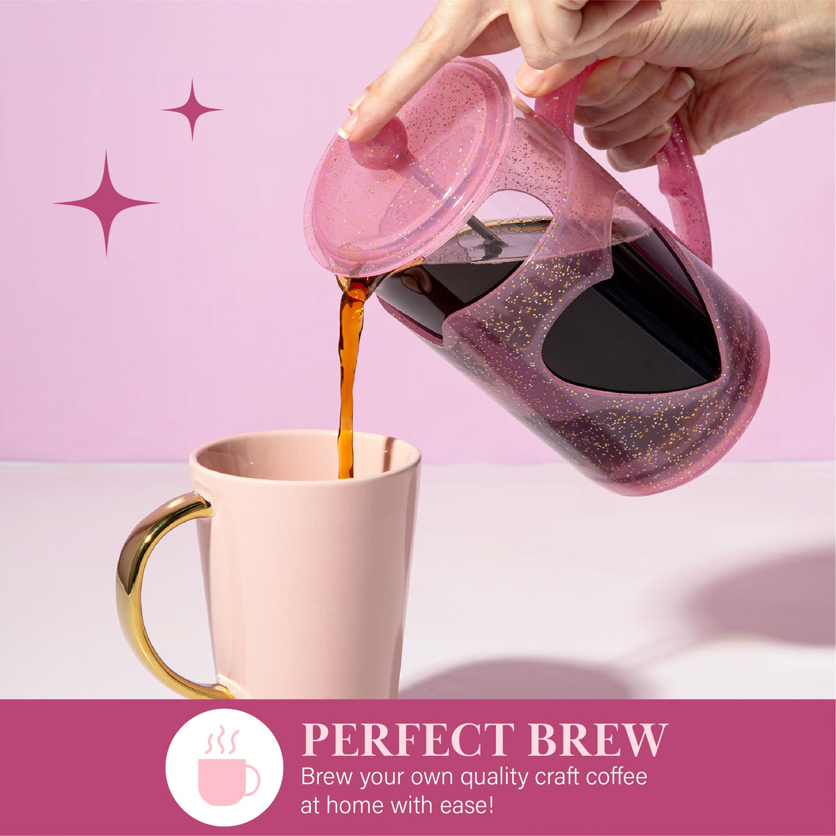 8-Cup Pink French Press Coffee Maker J89268