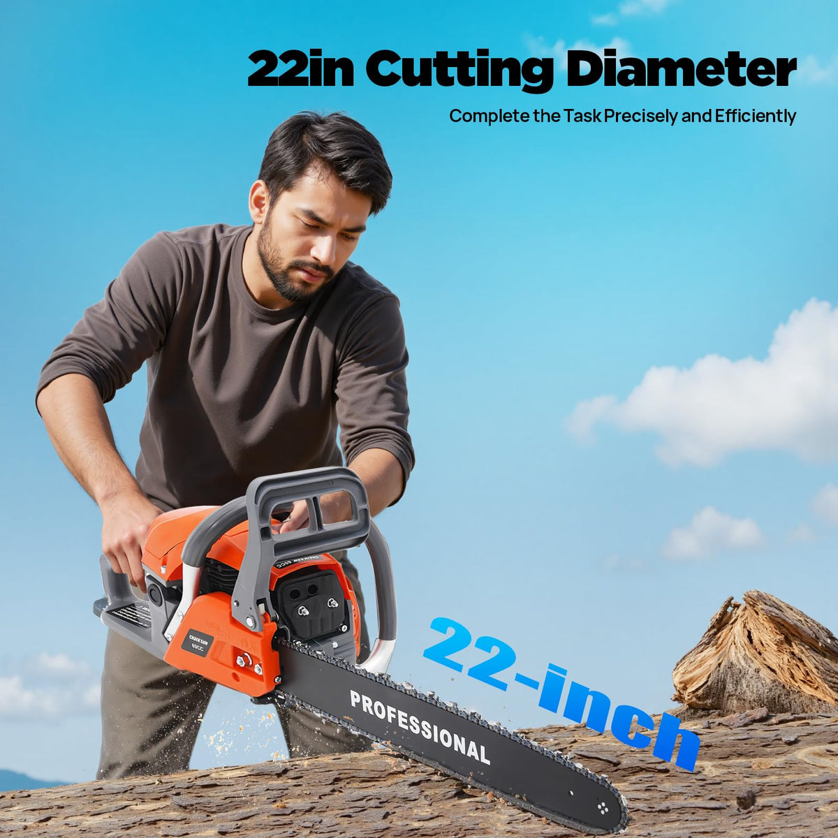 22 Inch 62cc 2-Stroke Gas Chainsaw Y87564
