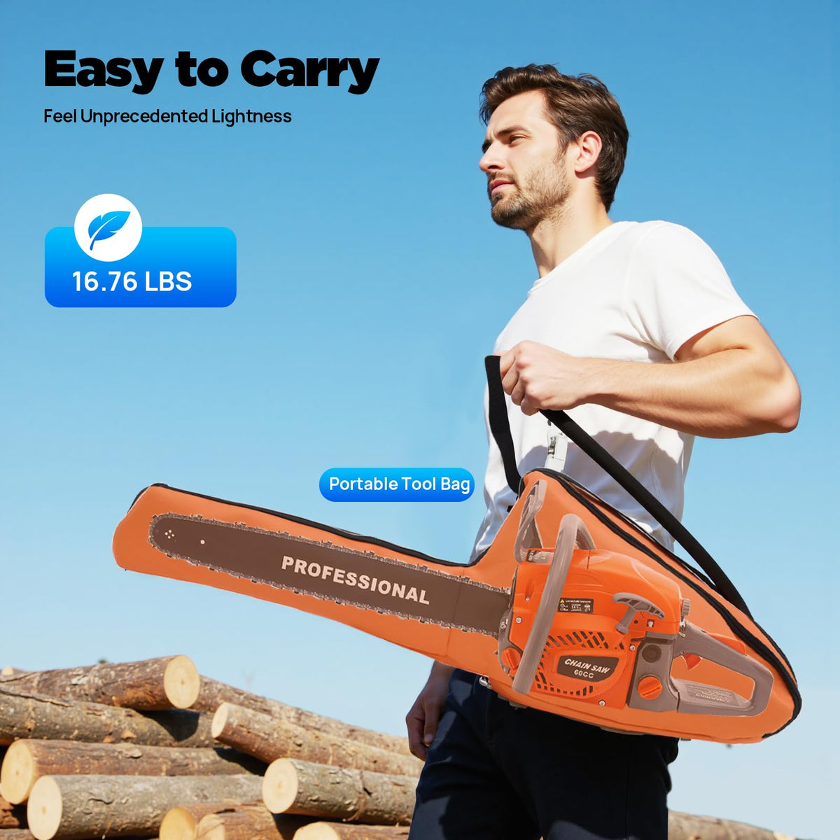 22 Inch 62cc 2-Stroke Gas Chainsaw Y87564