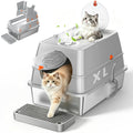 XL Stainless Steel Litter Box with Lid R979