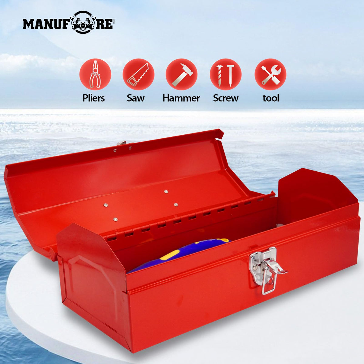 14" Metal Tool Box with Carry Handle E23774