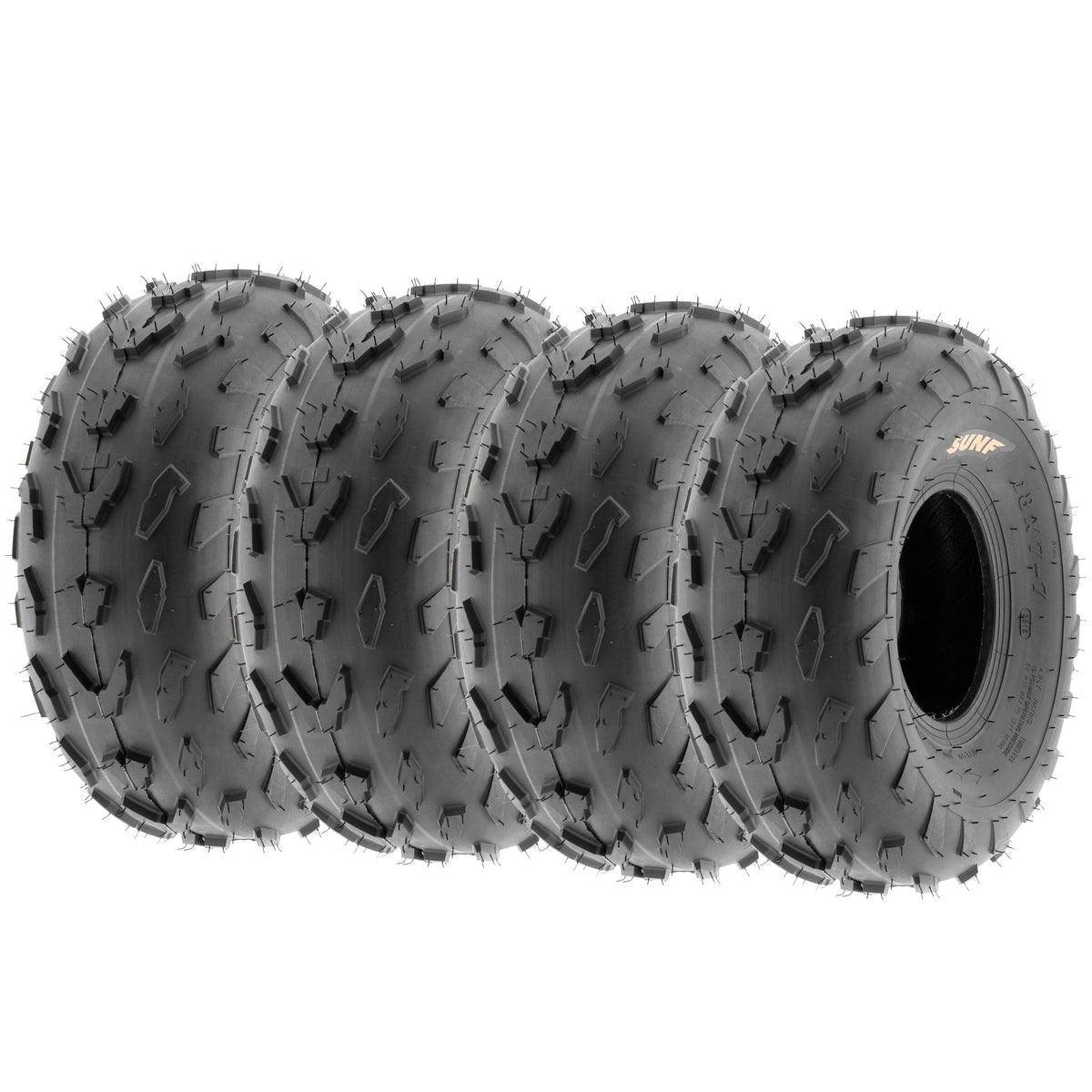 18x7-7 Directional Knobby Tread Tubeless ATV Tires Set of 4 D71525