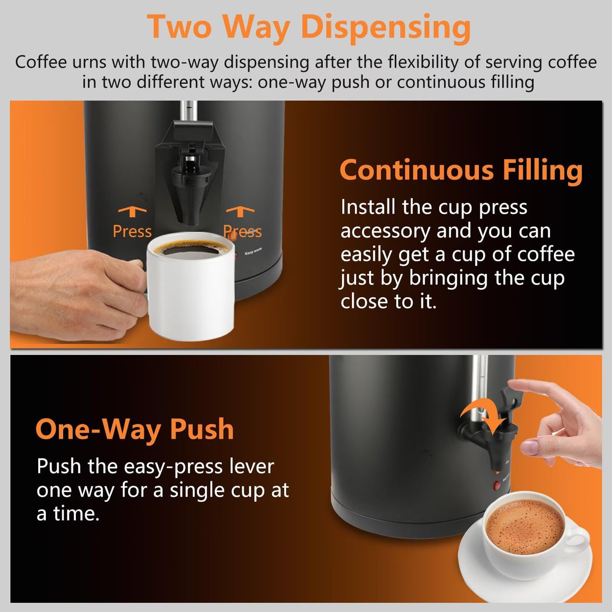 30-Cup 6L Stainless Steel Commercial Coffee Urn U31080