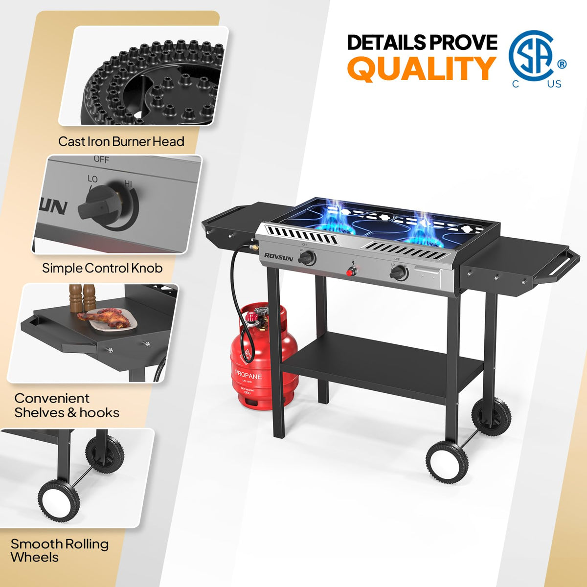 2 Burner Propane Gas Stove with Auto Ignition P406
