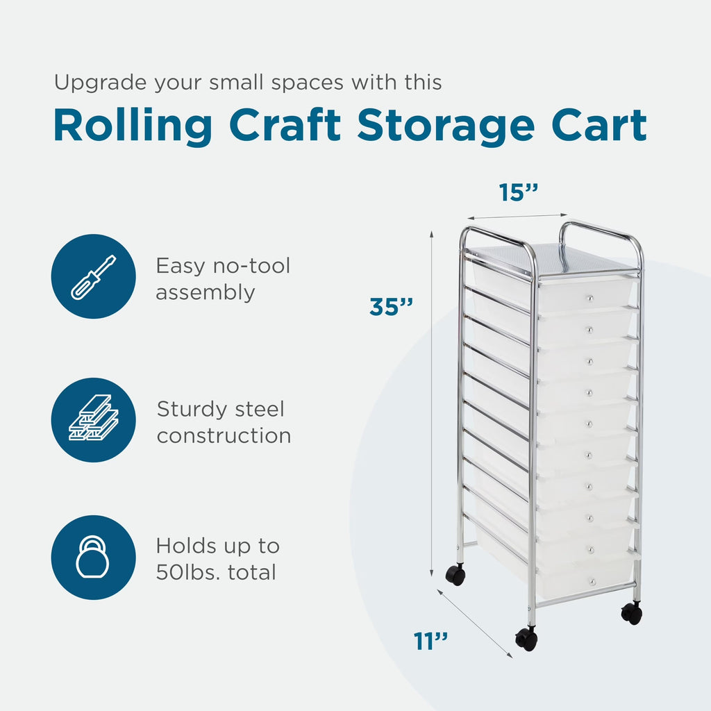 10 Drawer Rolling Storage Cart H8343