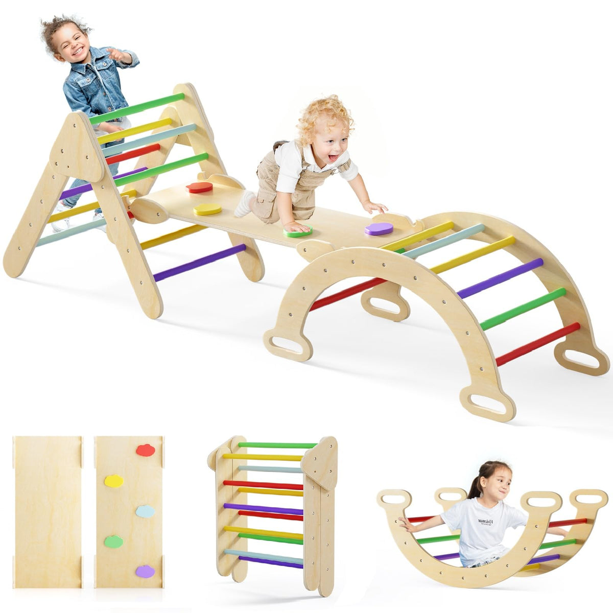 7 in 1 Foldable Wood Climbing Toys Y86942