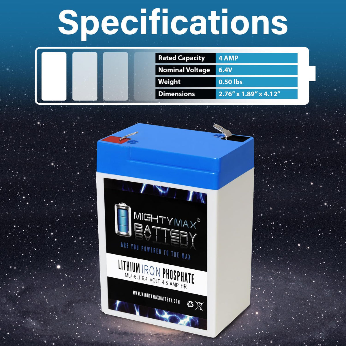 6V 4.5AH Lithium Replacement Battery H89962