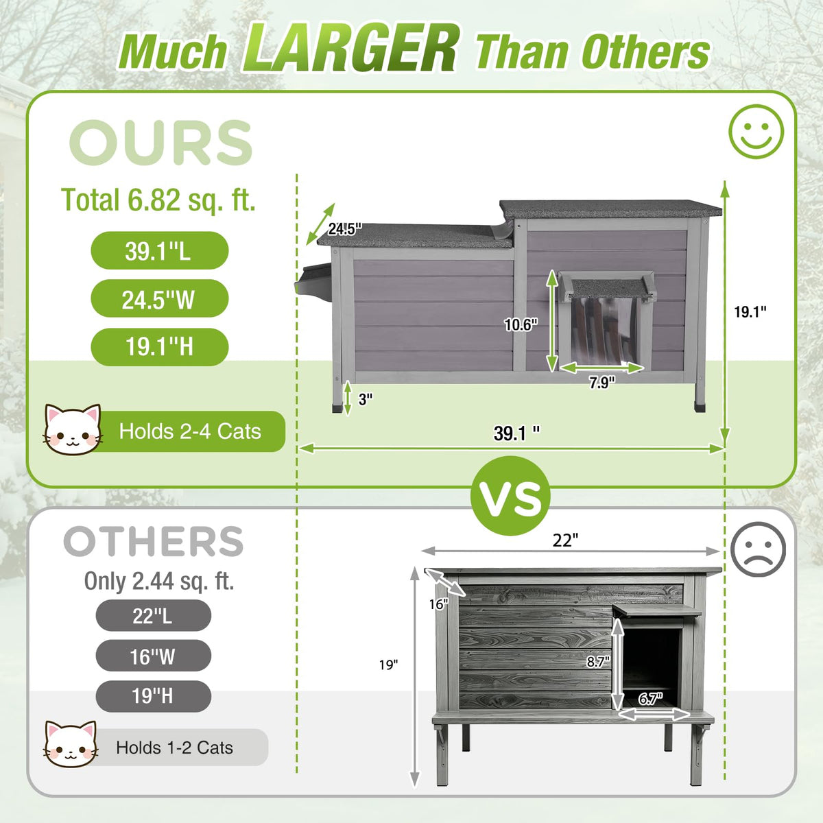 Large Heated Outdoor Cat House with Insulated Liner Q60672