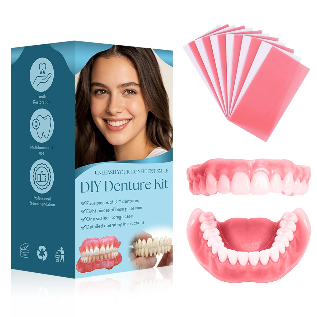 DIY Denture Kit, Temporary Full Set of Dentures S378