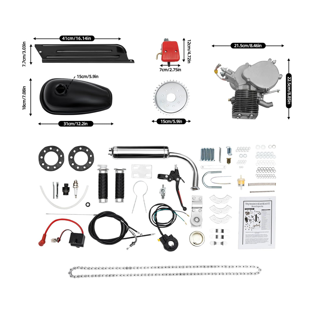100cc 2-Stroke Air-Cooling Bicycle Engine Kit V8547