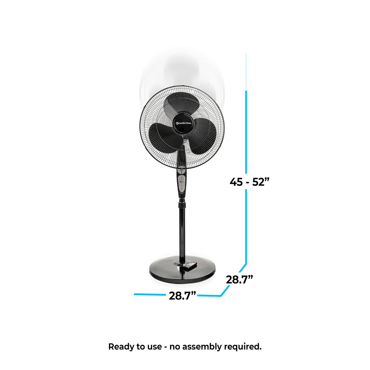 18 inch 3 Speed Oscillating Pedestal Fan with Remote Control I963067