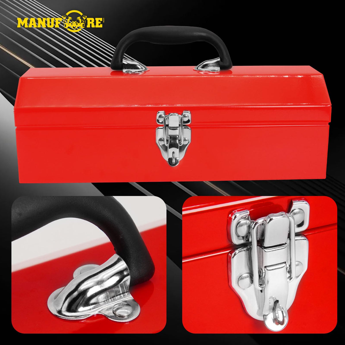 14" Metal Tool Box with Carry Handle E23774