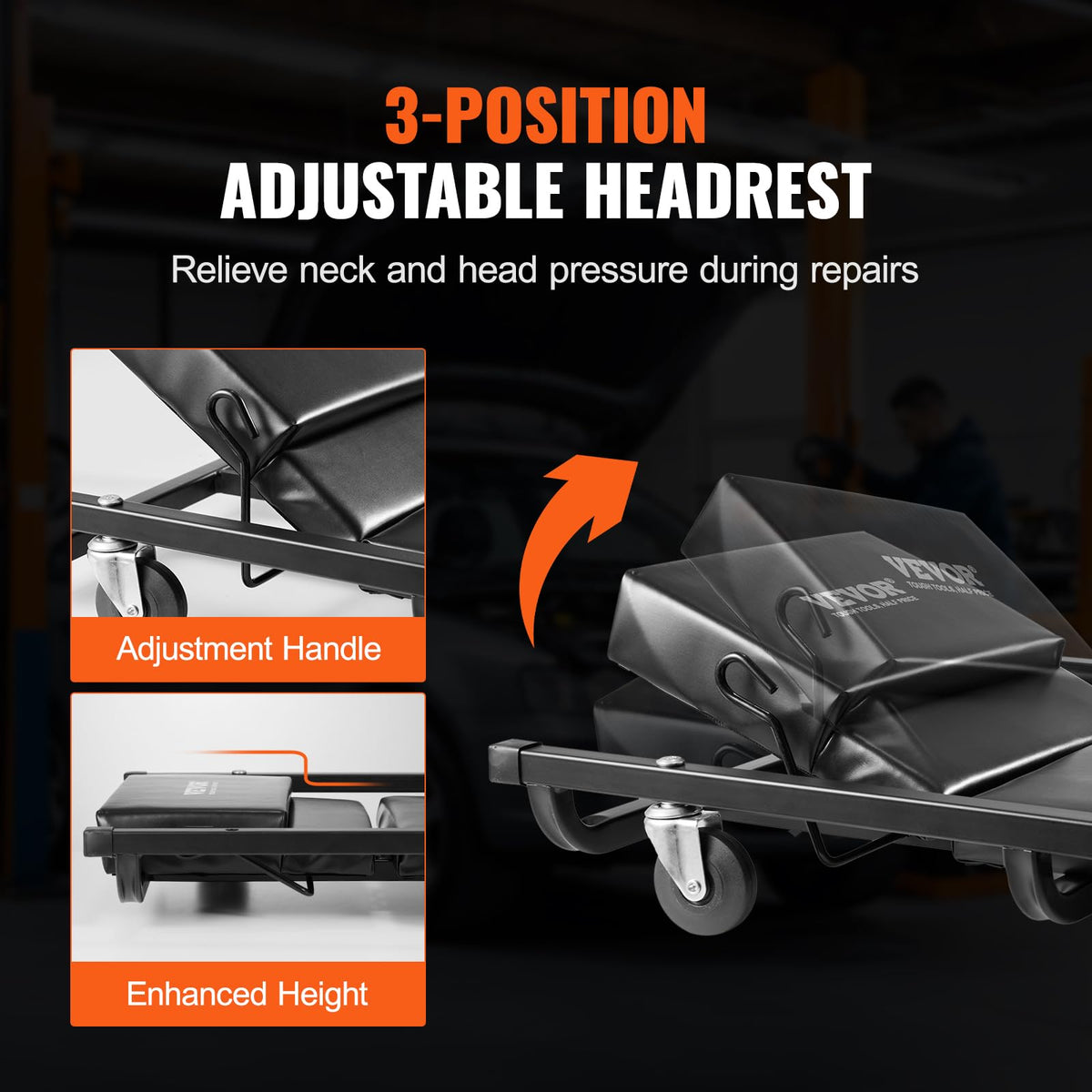 40-Inch 300 lbs Capacity Automotive Rolling Creeper with 6 Casters K95630