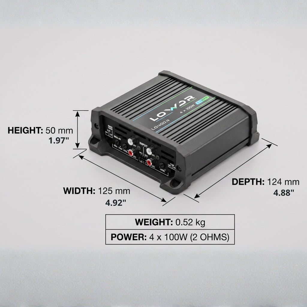 400W RMS 4 Channel Car Audio Amplifier D20257