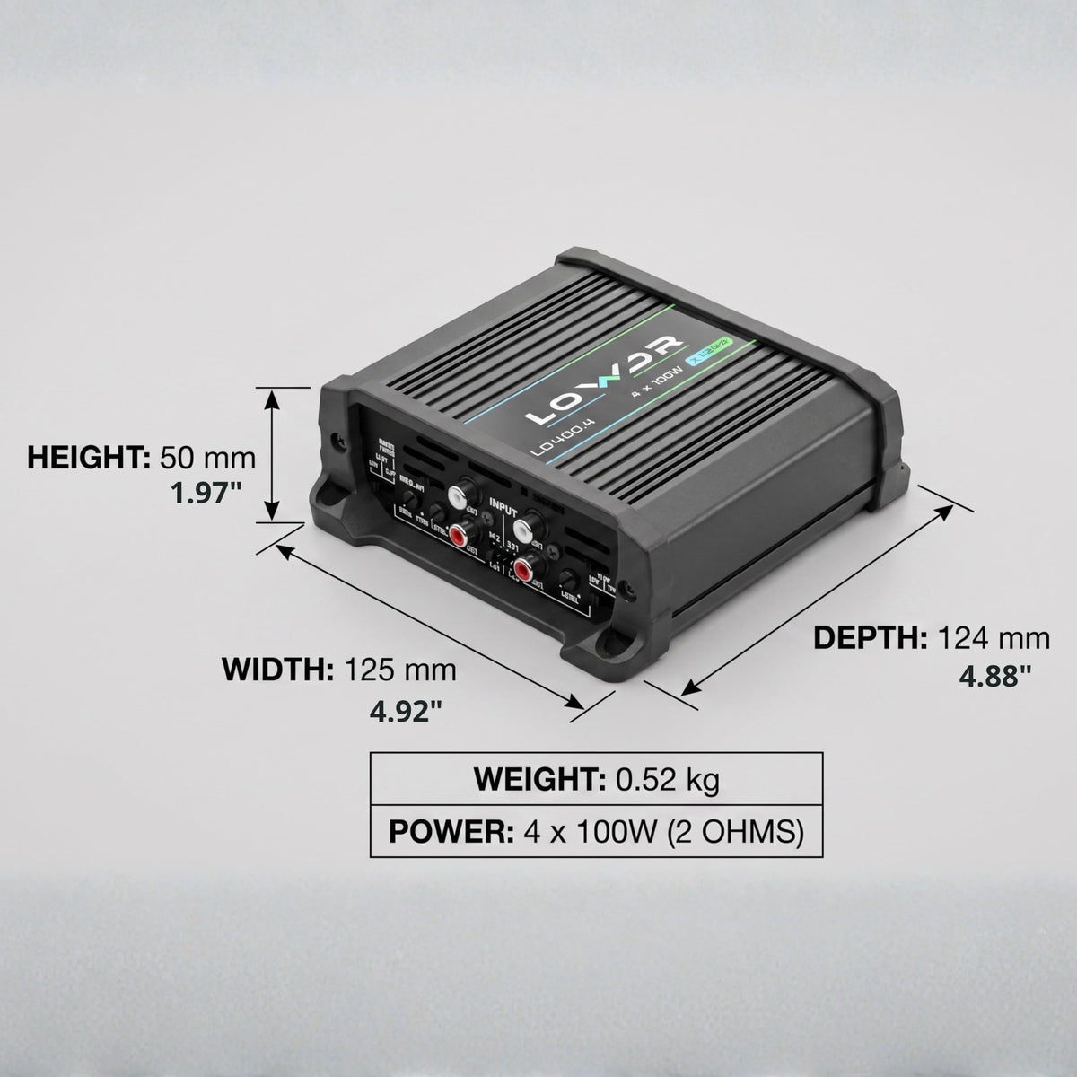 400W RMS 4 Channel Car Audio Amplifier D20257