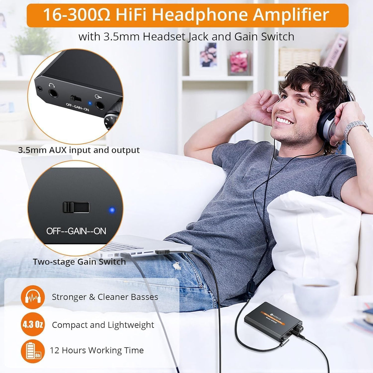 16-300 Ohm Portable Headphone Amplifier Y59981