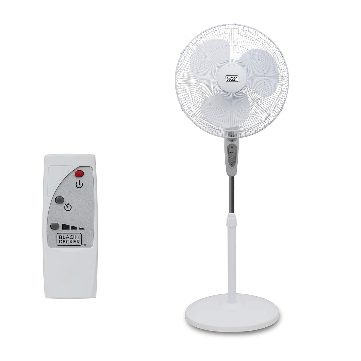 18-Inch Stand Fan with Remote and 3-Speed Settings, White A945262