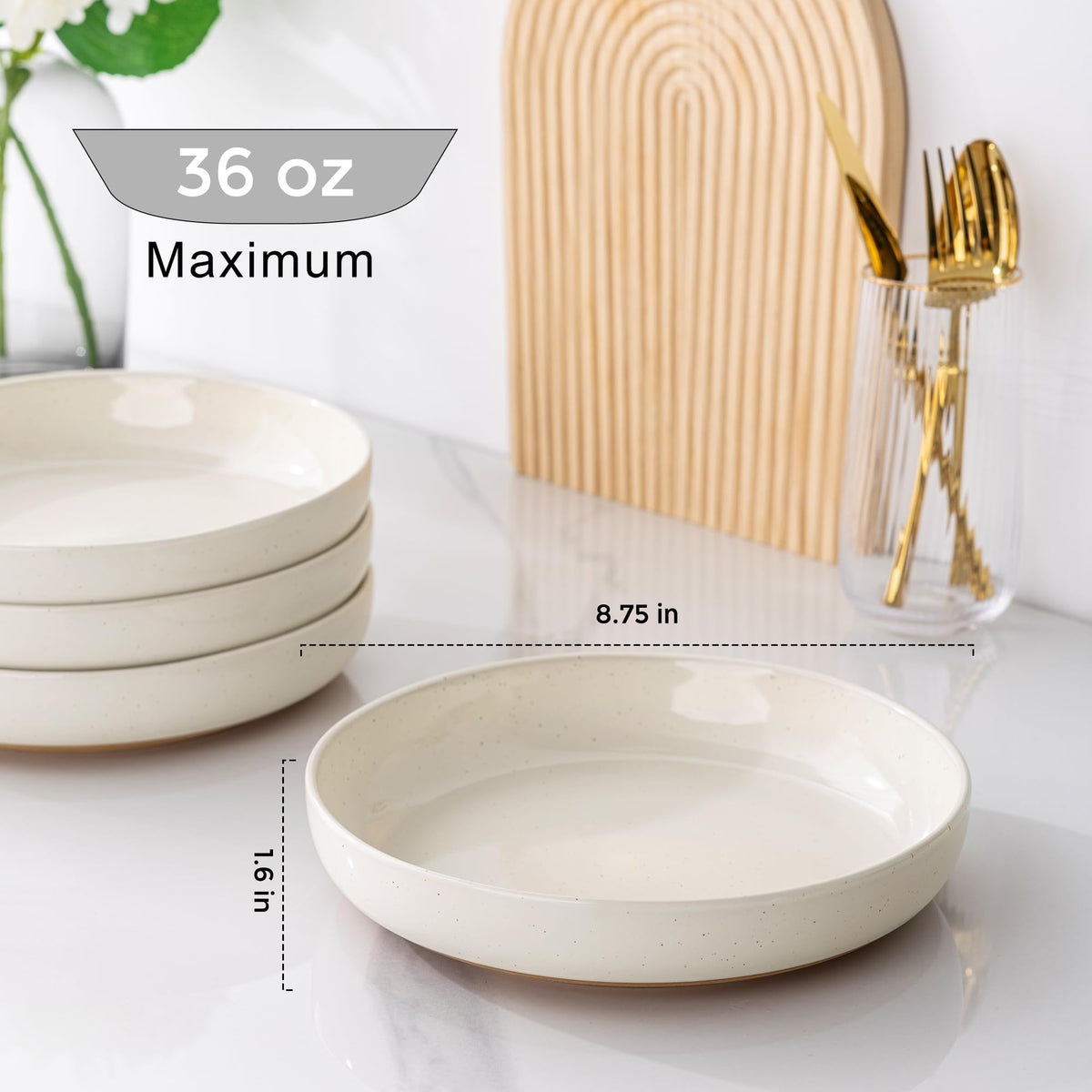 8.75'' Ceramic Stoneware Bowls Set of 4 B774297