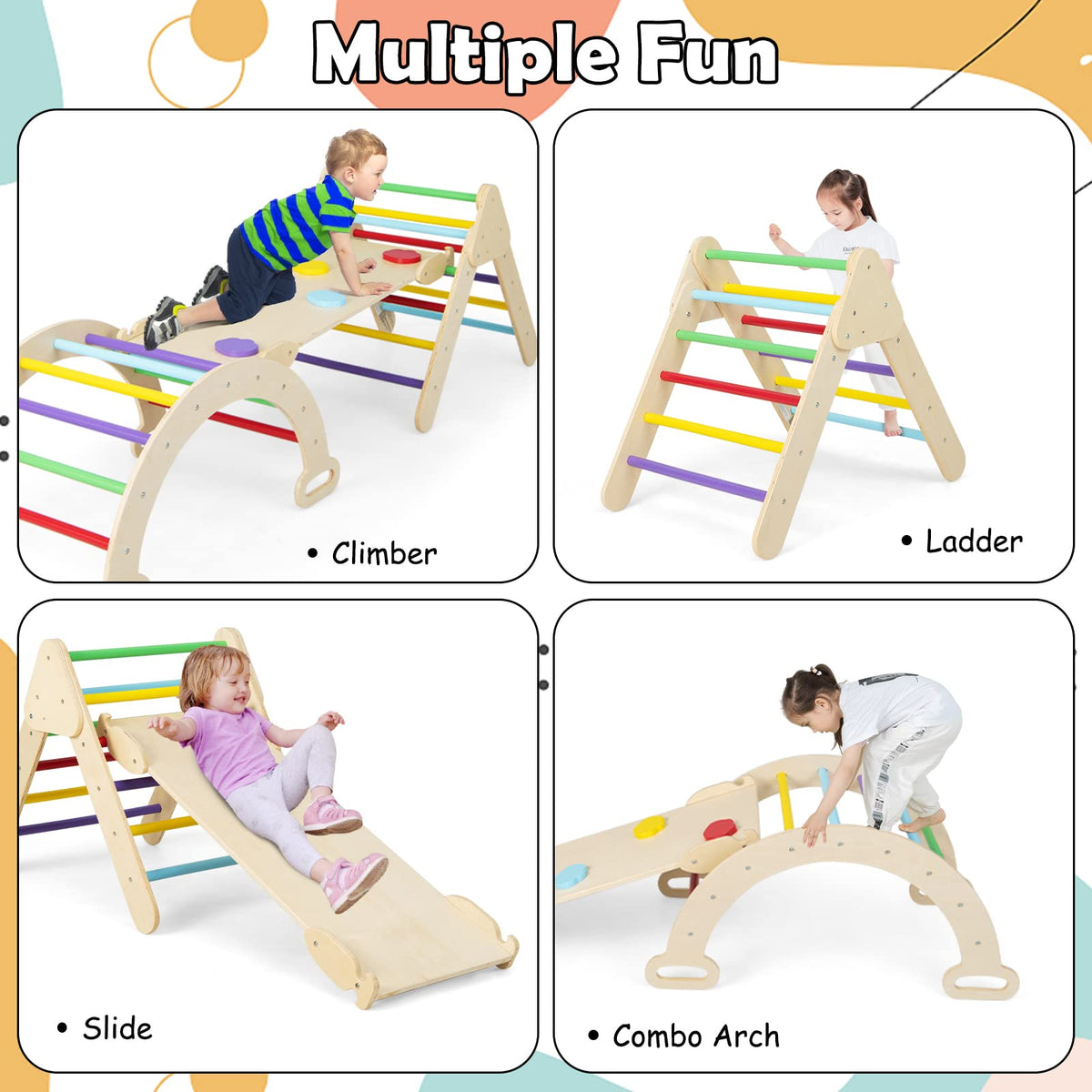 7 in 1 Foldable Wood Climbing Toys Y86942