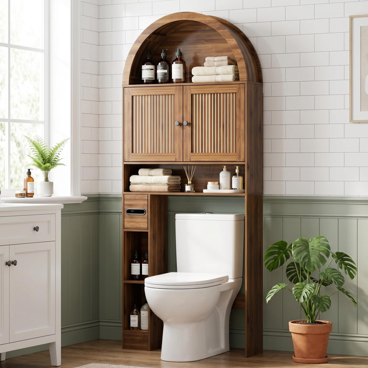 Arched Over The Toilet Storage Cabinet T276