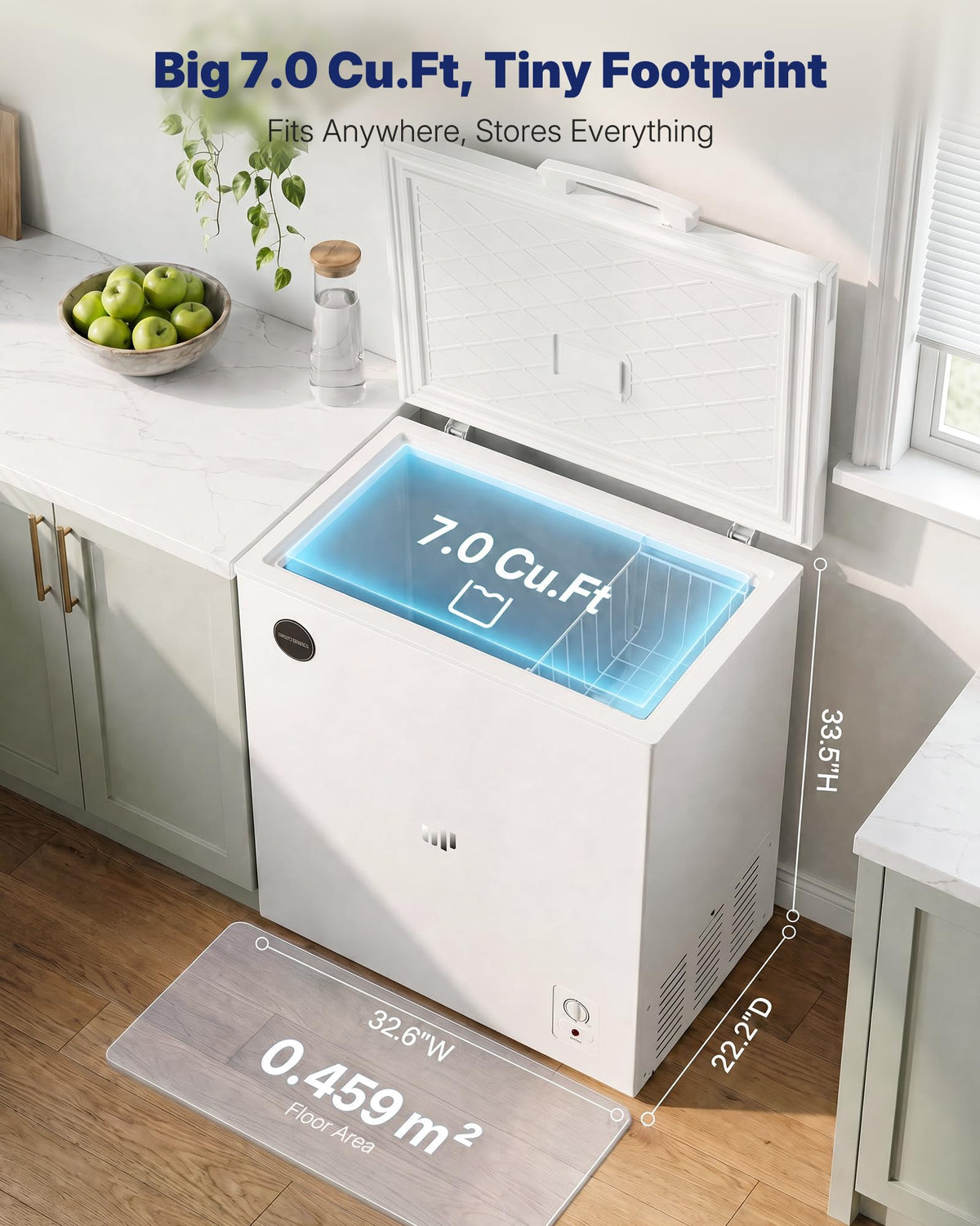 7.0 Cu.Ft Silky White Chest Freezer V701796