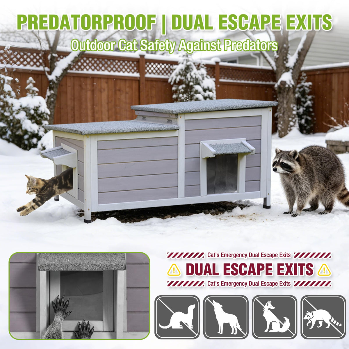 Large Heated Outdoor Cat House with Insulated Liner Q60672