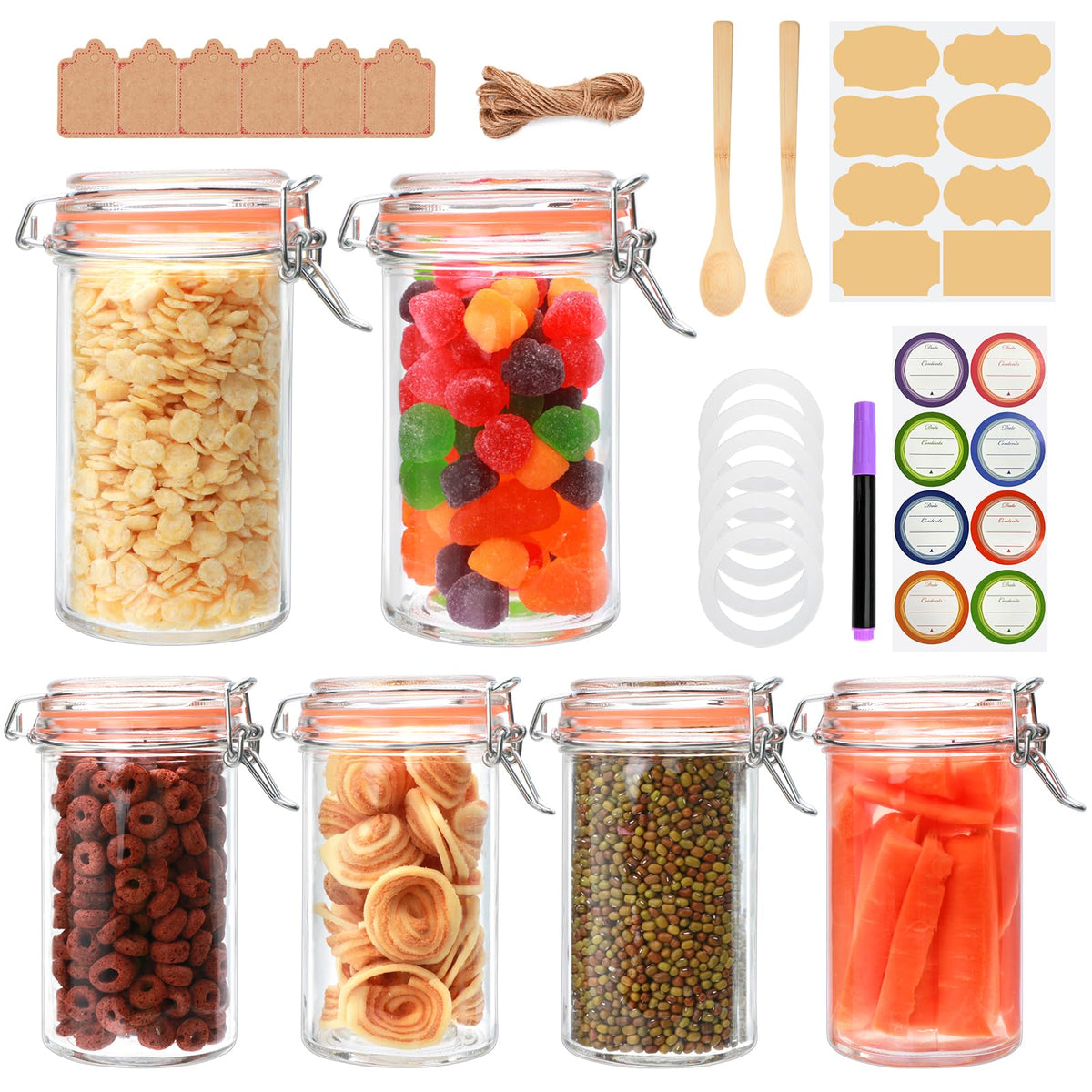 16 oz Glass Jars with Airtight Lid U502390