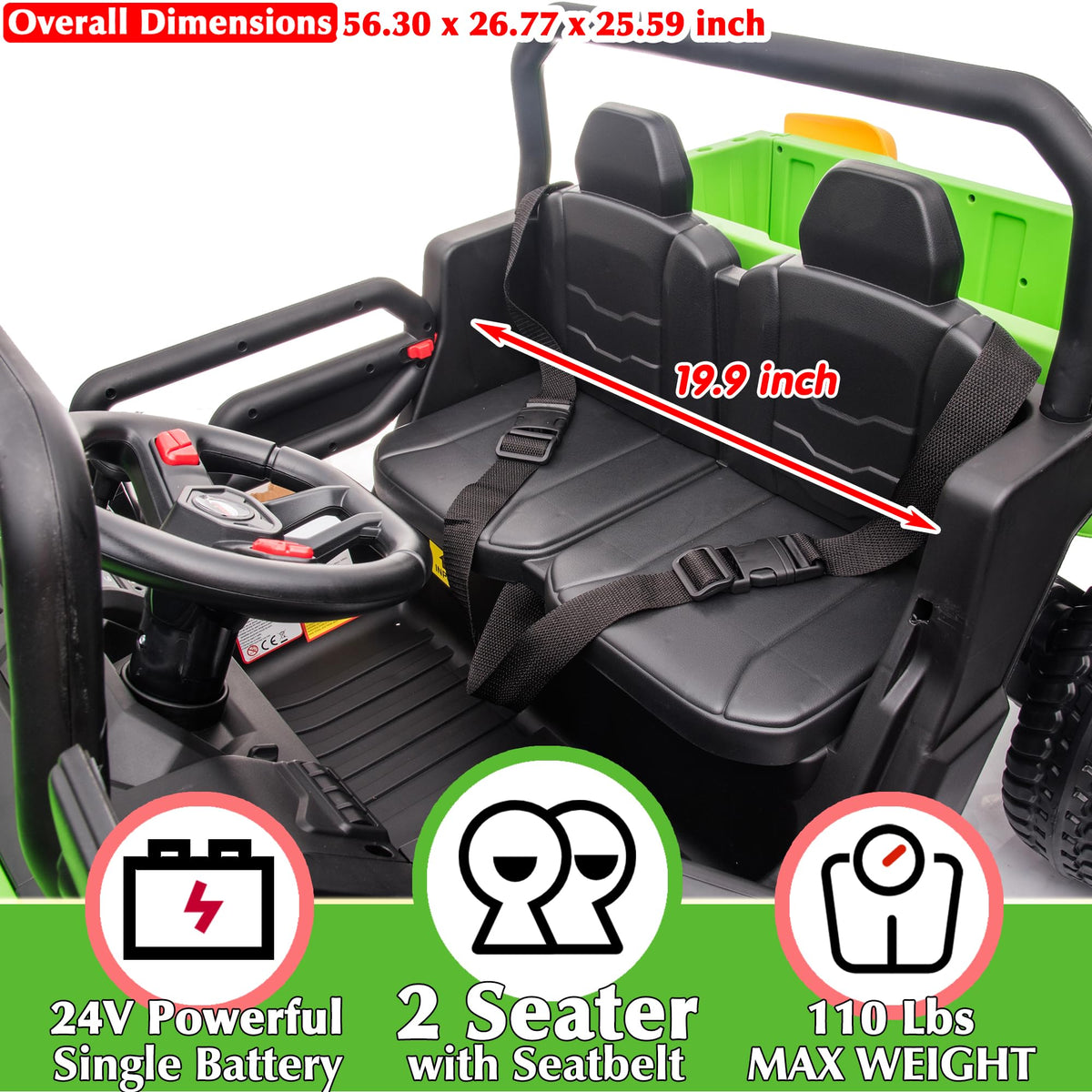 24V Kids Ride On Truck with Electric Dump Bed S973384