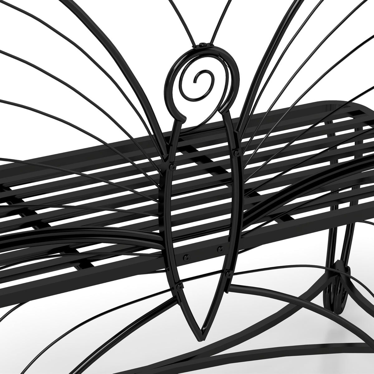 Cast Iron Garden Bench for 2 Persons Black B17157