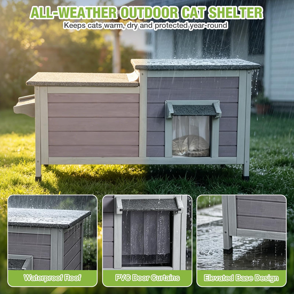Large Heated Outdoor Cat House with Insulated Liner Q60672