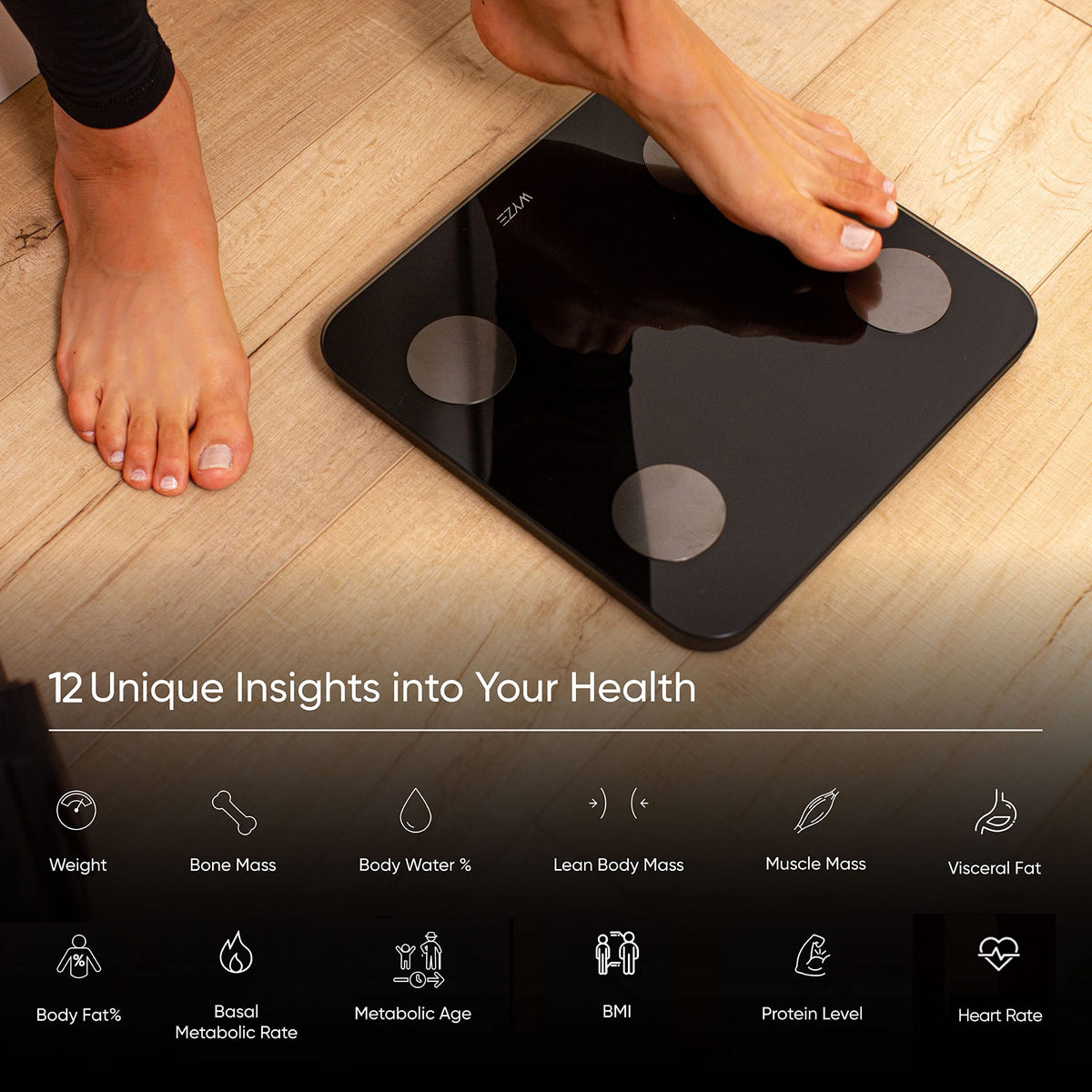 Digital Bathroom Scale 400 lb Black White G406575