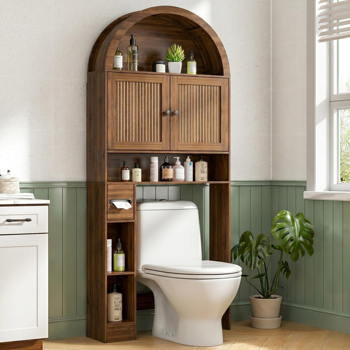 Arched Over The Toilet Storage Cabinet T276